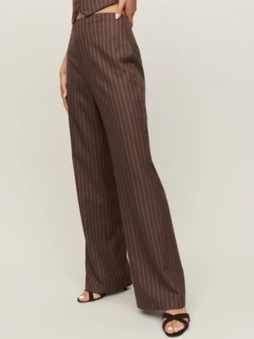 Reformation Cohen Wide Leg Pinstripe Pant Size 8 - Picture 8 of 8